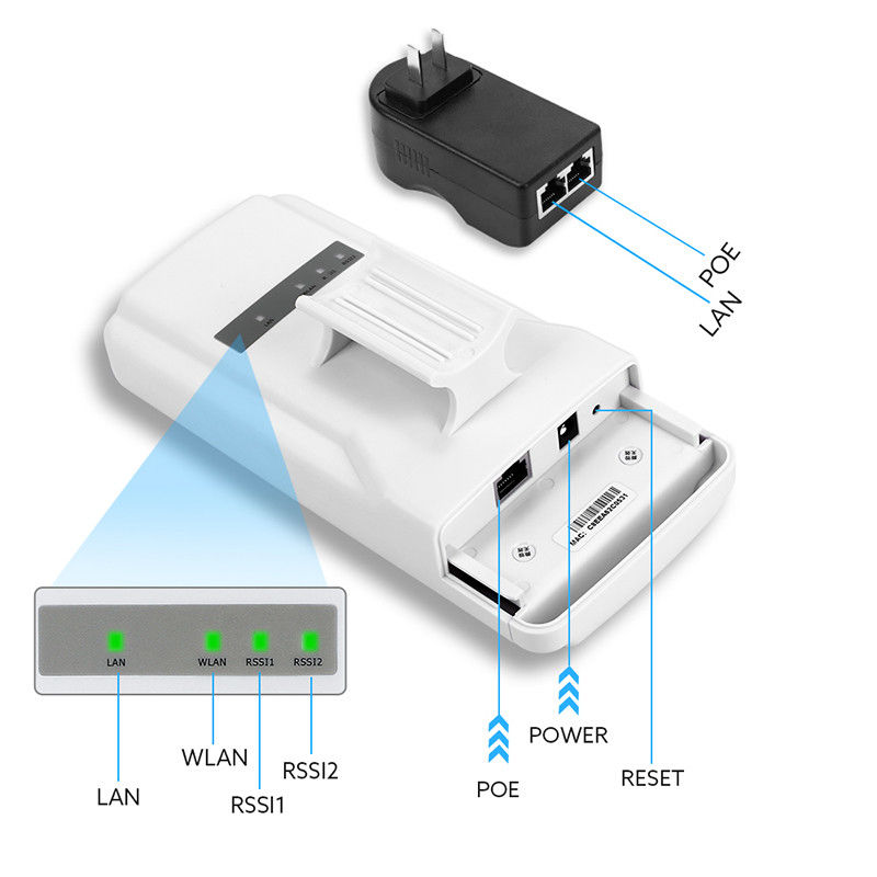 300Mbps Wifi Bridge Point To Point 2.4g PoE 1km Long Range